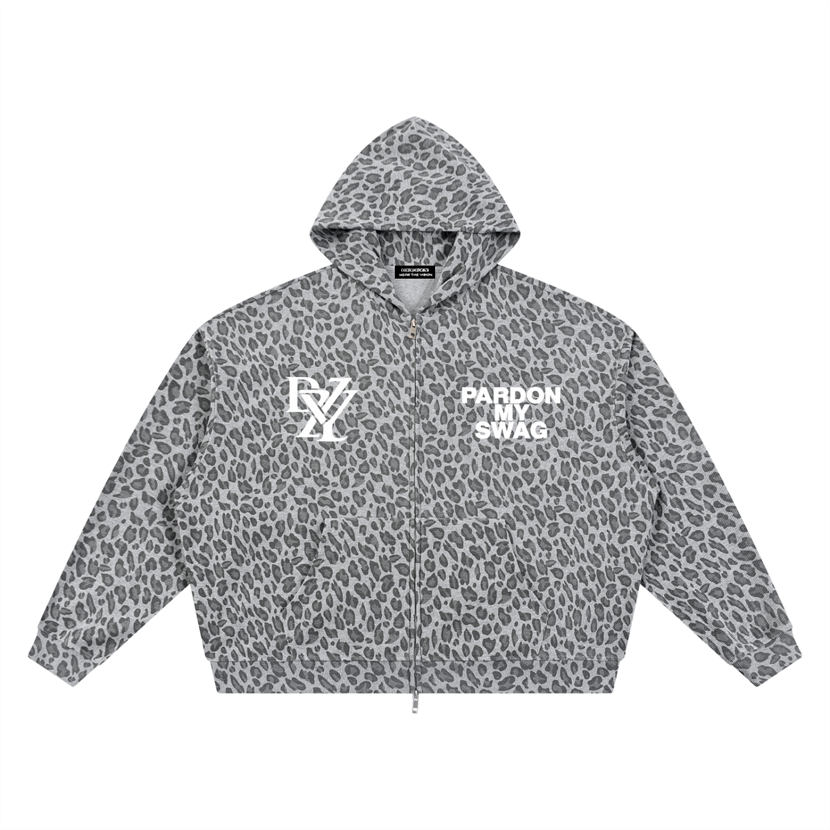 Hoodie,Unisex,Leopard,Zip