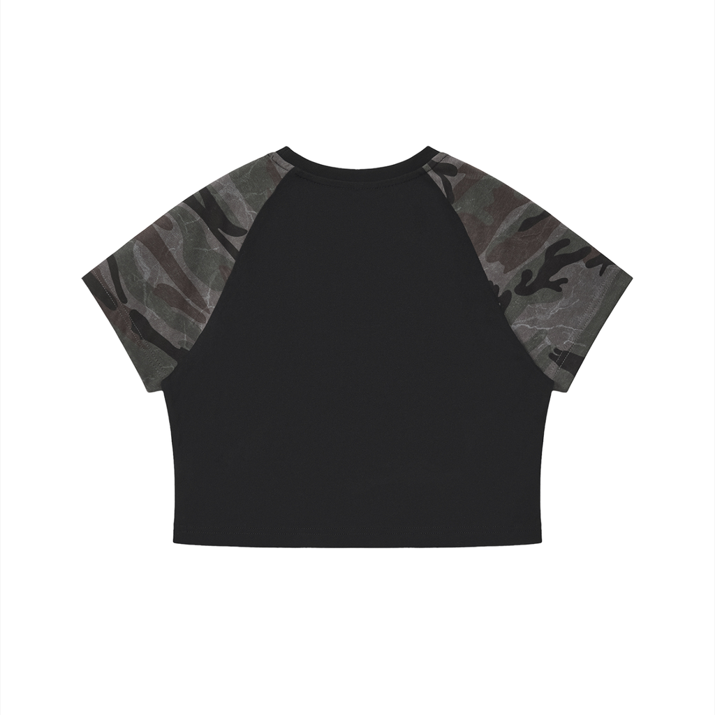 Women,Camo,Shirt,Crop