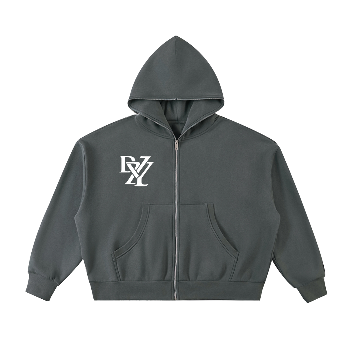 Hoodie,Boxy,Fleeced,FullZip