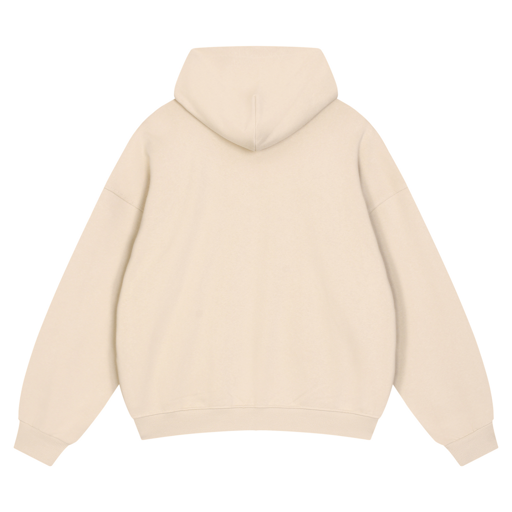 Unisex Loose Solid Full Zip Hoodie