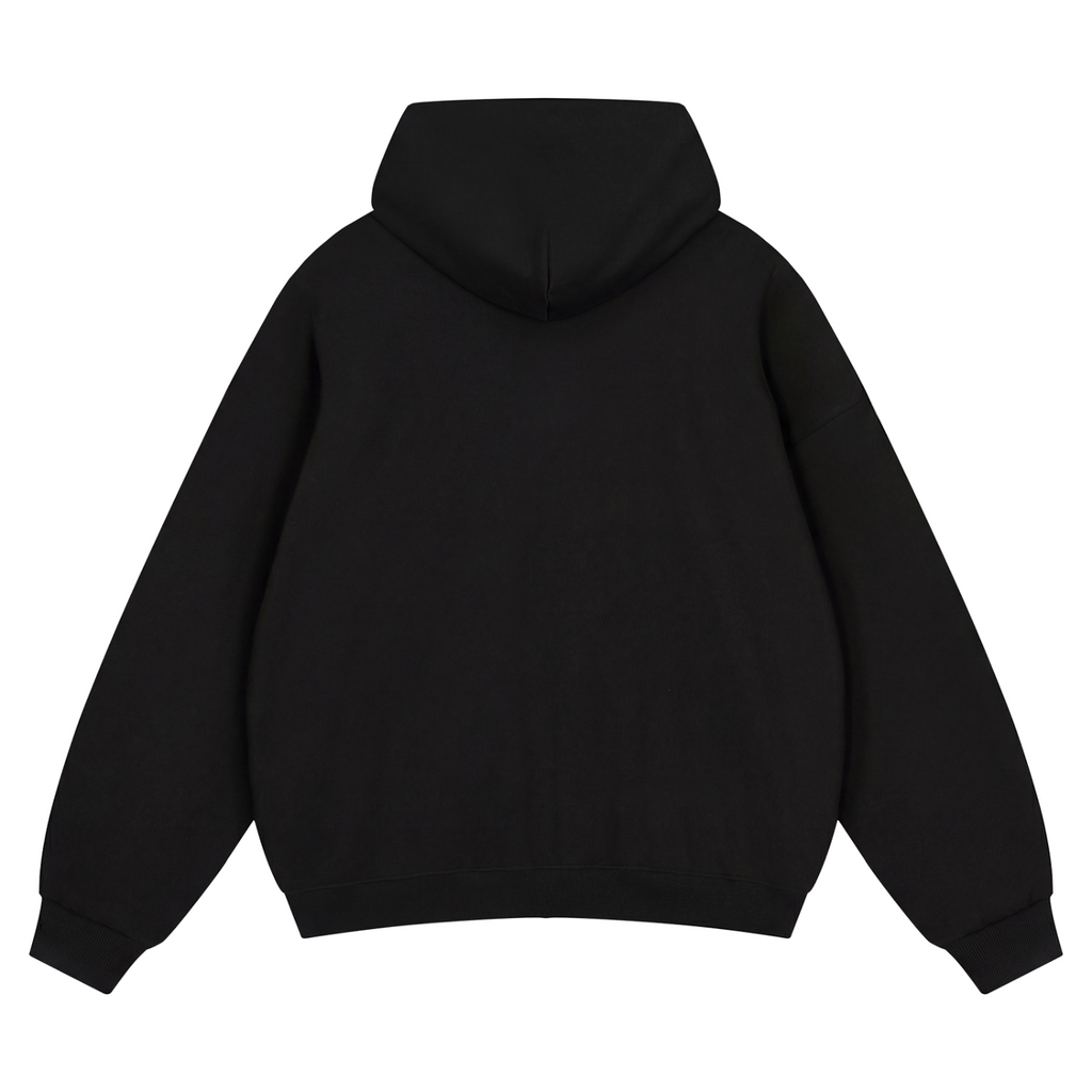 Unisex Loose Solid Full Zip Hoodie