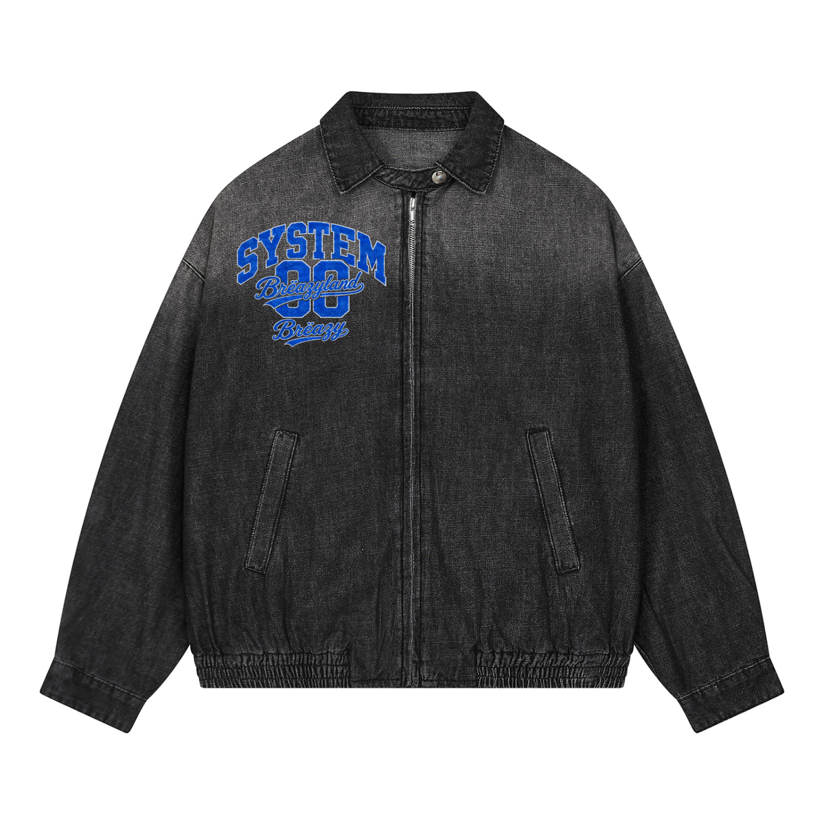 Systëm 08 Vintage Wash Full-Zip Denim Jacket