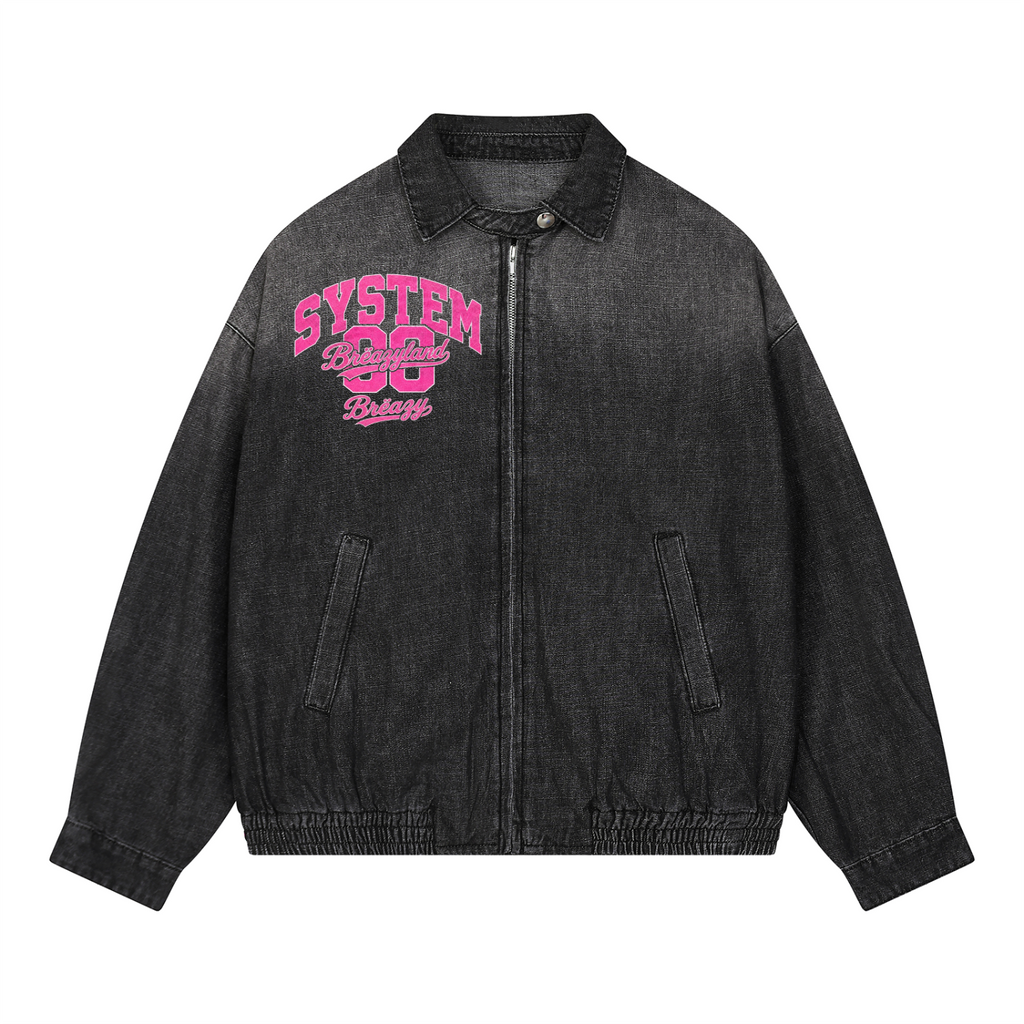 Systëm 08 Vintage Wash Full-Zip Denim Jacket