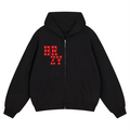 Unisex Loose Solid Full Zip Hoodie