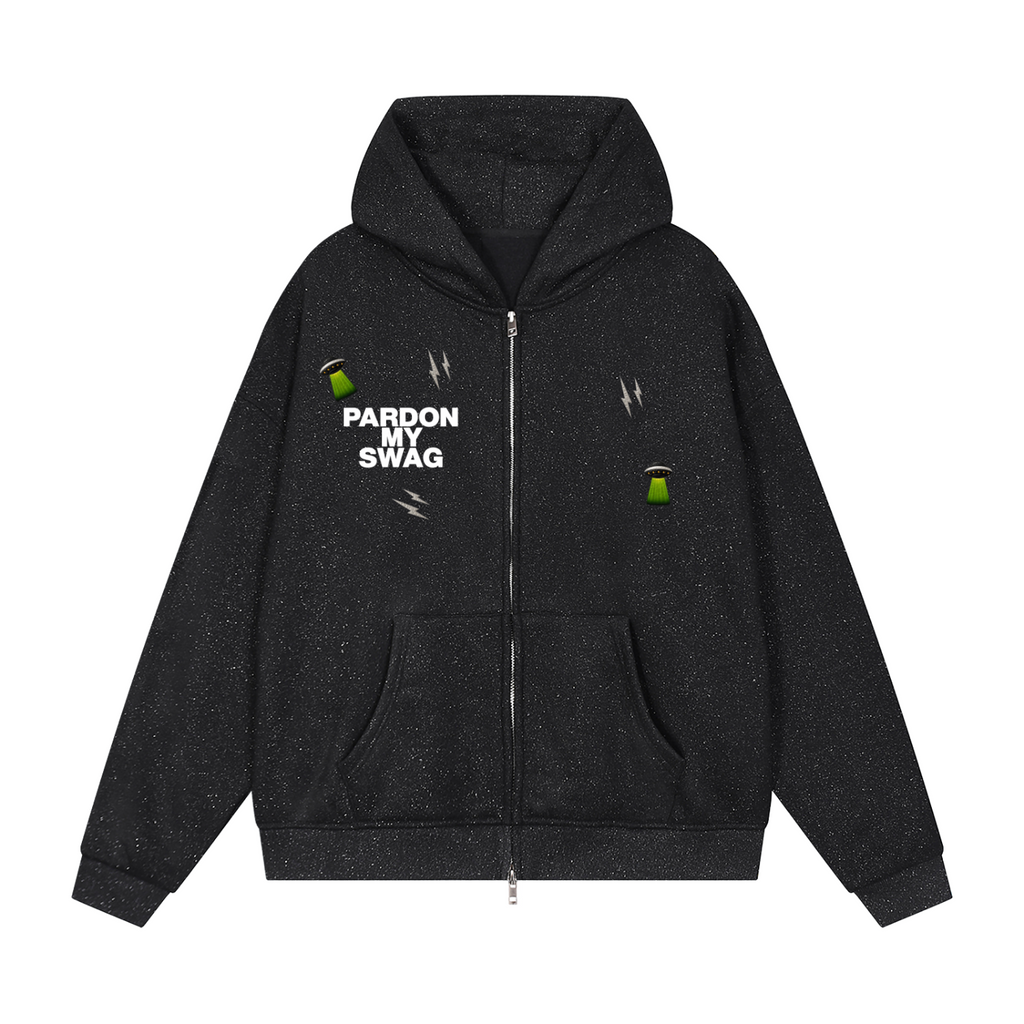 Unisex Sparkles Full Zip Boxy Hoodie