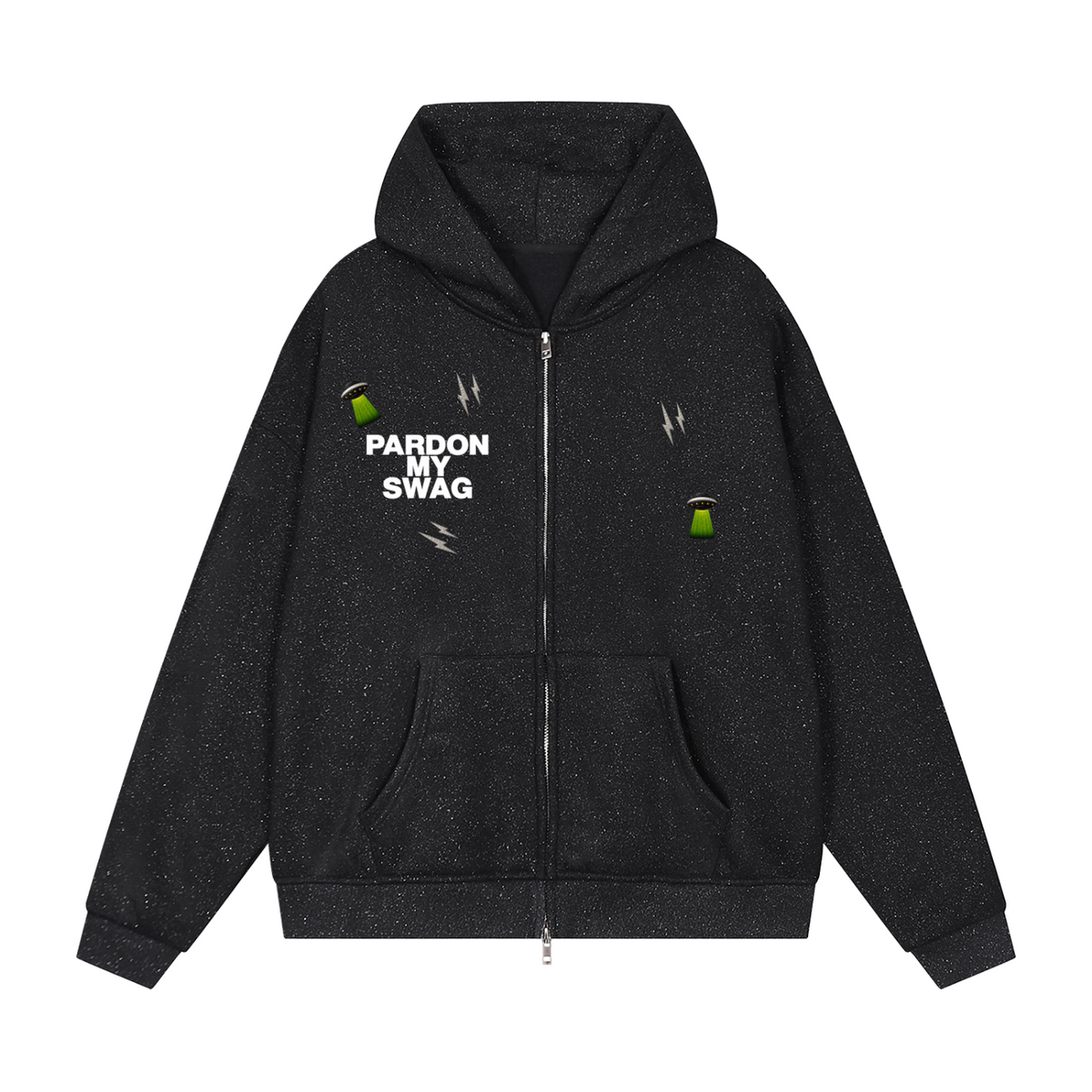 Unisex Sparkles Full Zip Boxy Hoodie