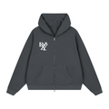 Unisex Waffle Boxy Full Zip Hoodie