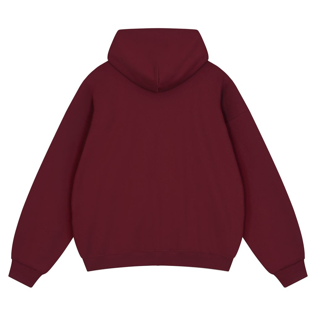 Unisex Loose Solid Full Zip Hoodie