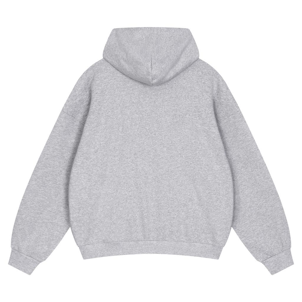 Unisex Loose Solid Full Zip Hoodie