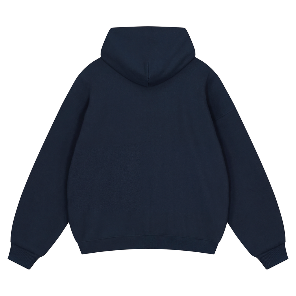 Unisex Loose Solid Full Zip Hoodie
