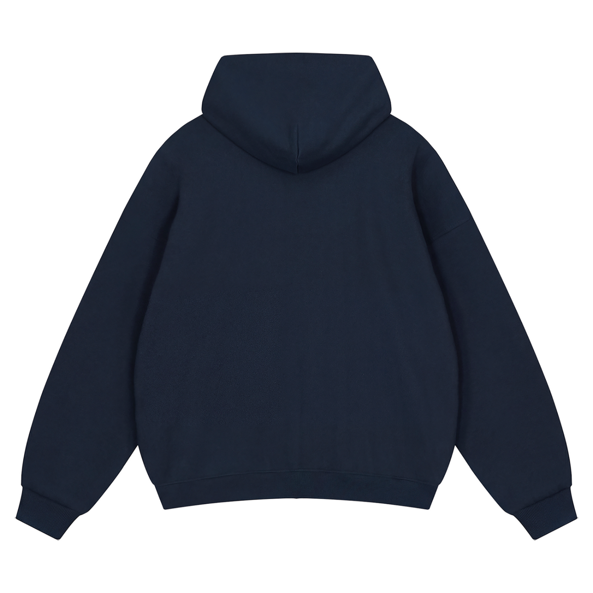 Unisex Loose Solid Full Zip Hoodie