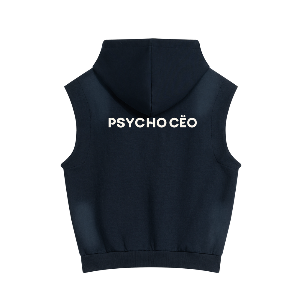 Unisex Vintage Wash Sun Fade Sleeveless Hoodie