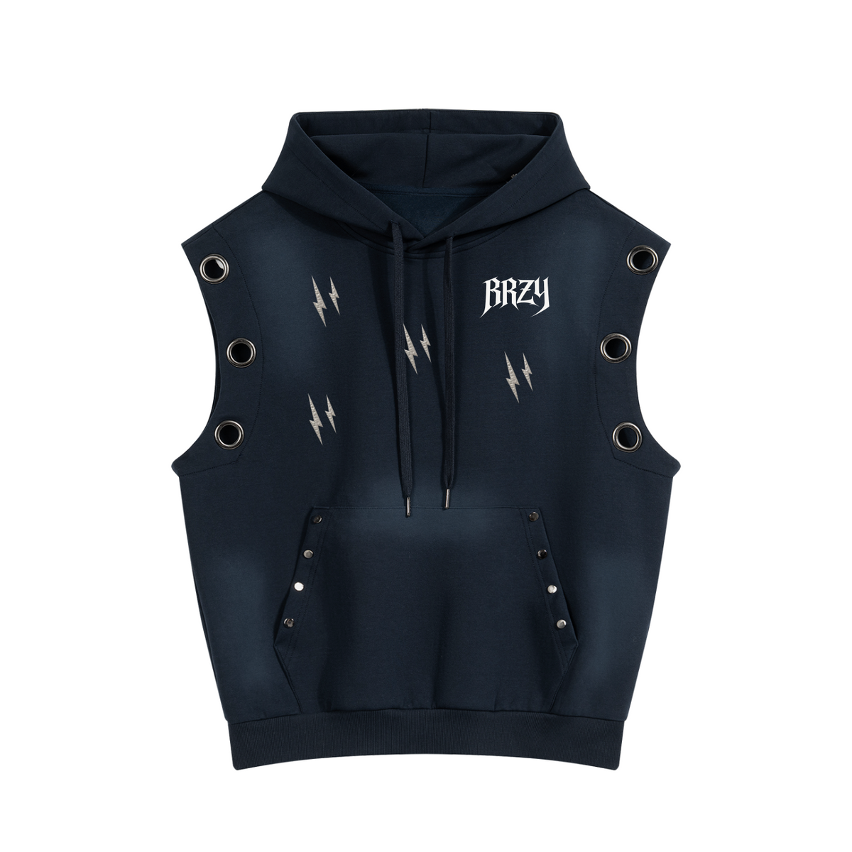 Unisex Vintage Wash Sun Fade Sleeveless Hoodie