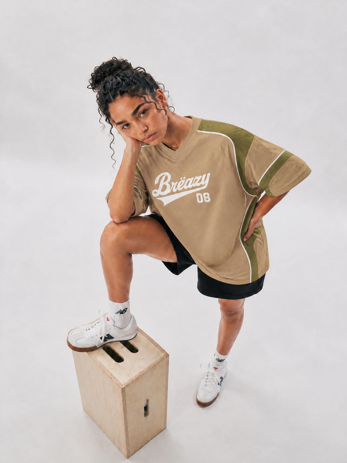 Unisex Color Block V-Neck T-Shirt