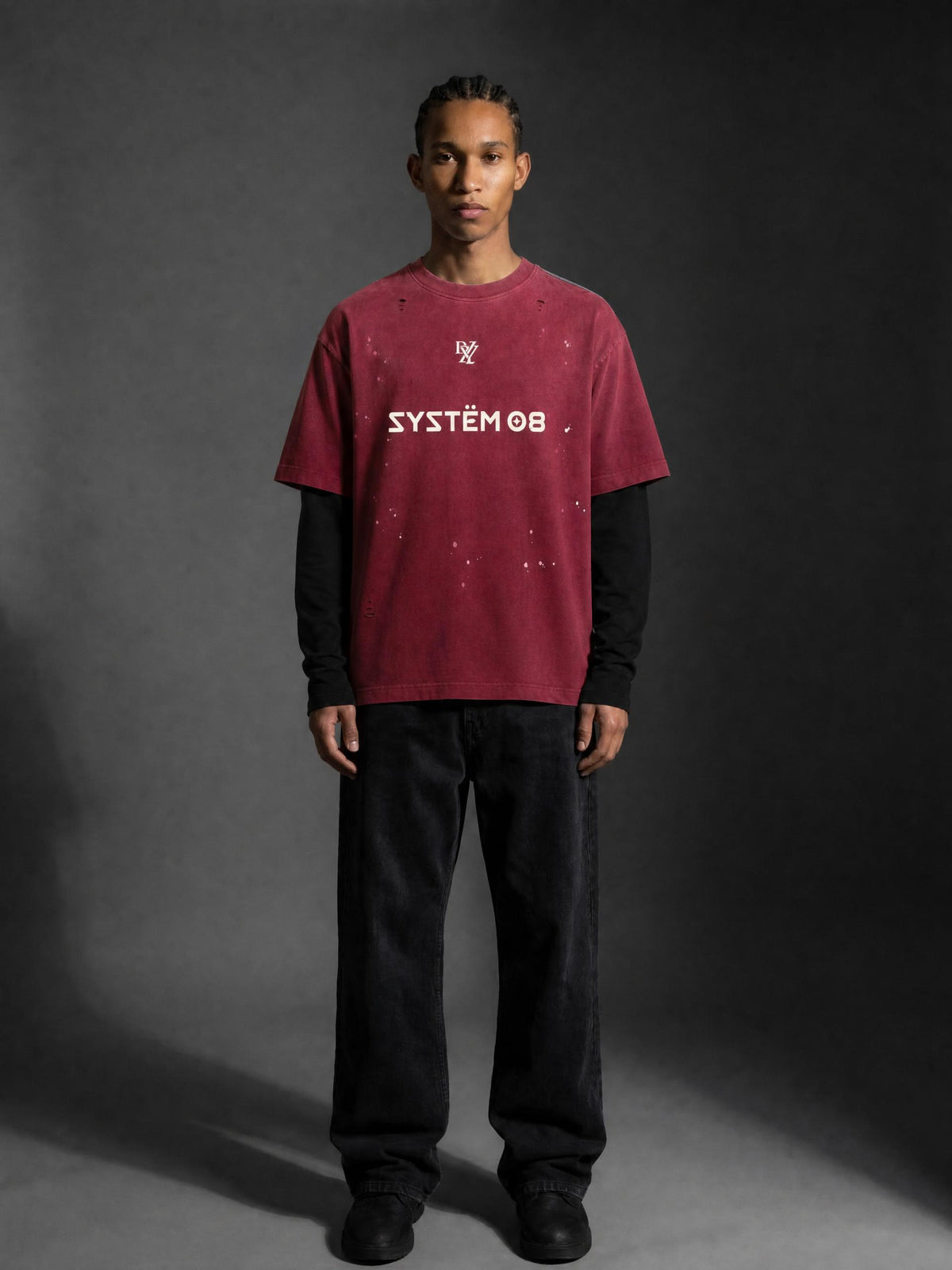 Unisex Vintage Wash Distressed Layer T-Shirt