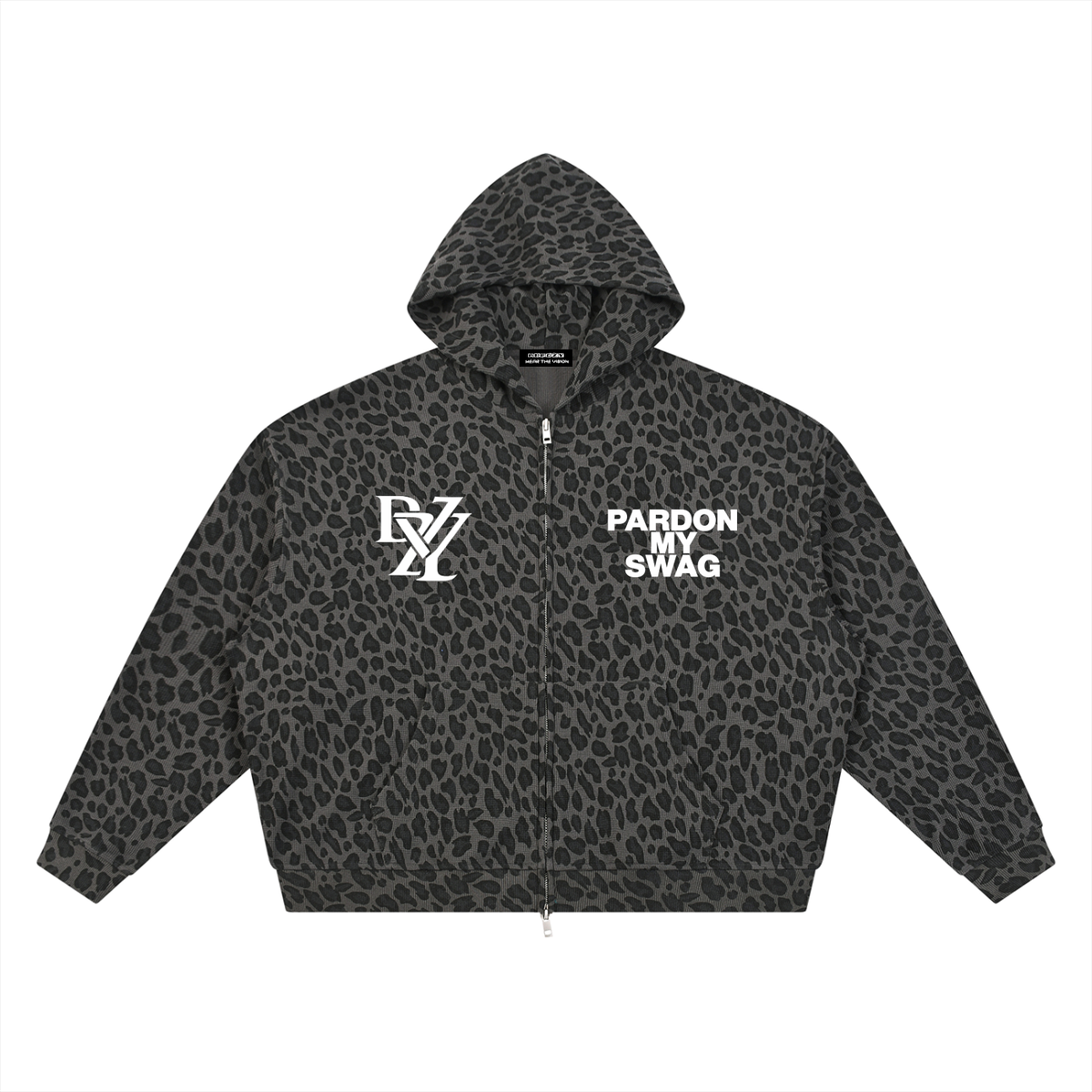 Hoodie,Unisex,Leopard,Zip
