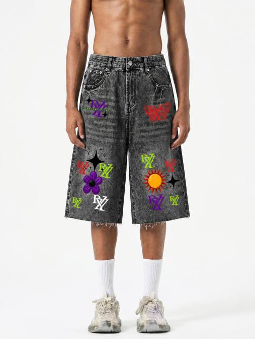 Men’s Vintage Wide Leg Denim Shorts